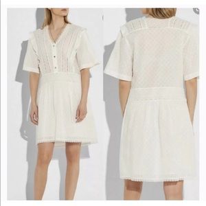 COACH Cream Lace Mini Dress 8 Broderie Anglaise